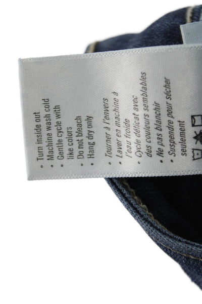 Paige Womens Skinny Ankle Jeans Dark Blue Mid Rise Size 26