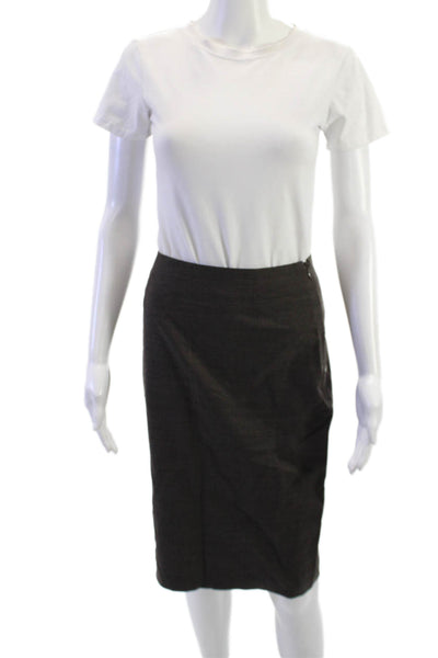 Philosophy di Alberta Ferretti Womens Straight Pencil Skirt Brown Wool Size 6