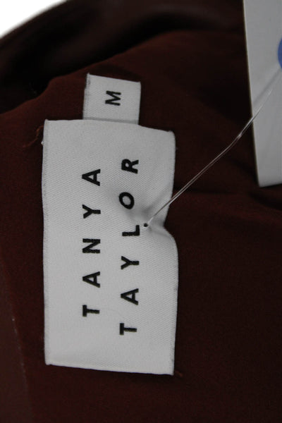 Tanya Taylor Girls Brown Zip Dress Short Sleeve Round Neck Size M