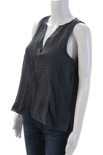 Splendid Womens Basic Sleeveless V-Neck Cotton Tank Dark Gray Size M
