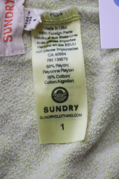 Sundry Womens Jogger Sweatpants Yellow Drawstring Rayon Cotton Solid Size 1
