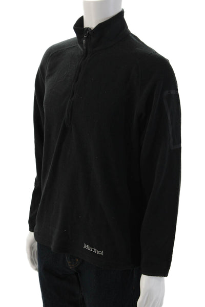 Marmot Mens Black Pullover Sweater Mock Neck Zip Polyester Size M