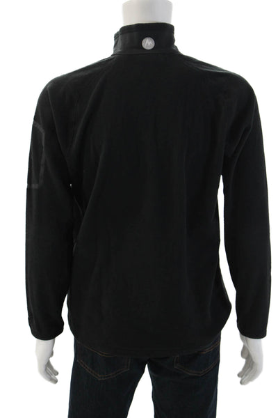 Marmot Mens Black Pullover Sweater Mock Neck Zip Polyester Size M