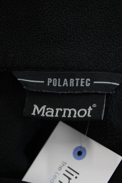 Marmot Mens Black Pullover Sweater Mock Neck Zip Polyester Size M