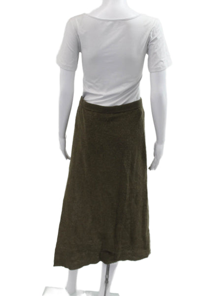 Zara Women A-Line Long Brown Wool Blend Skirt Size M