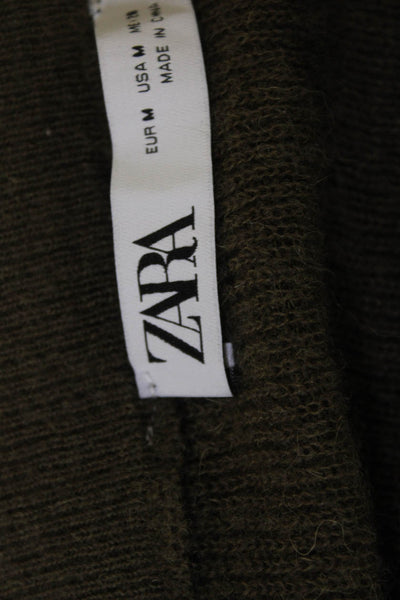 Zara Women A-Line Long Brown Wool Blend Skirt Size M
