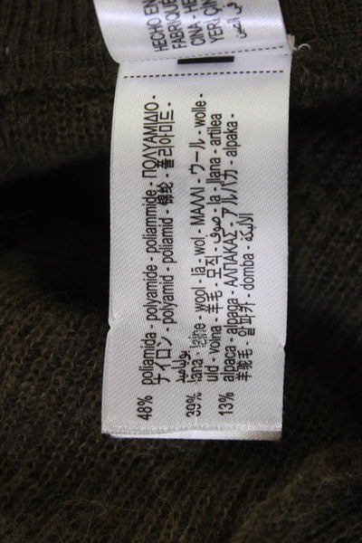 Zara Women A-Line Long Brown Wool Blend Skirt Size M