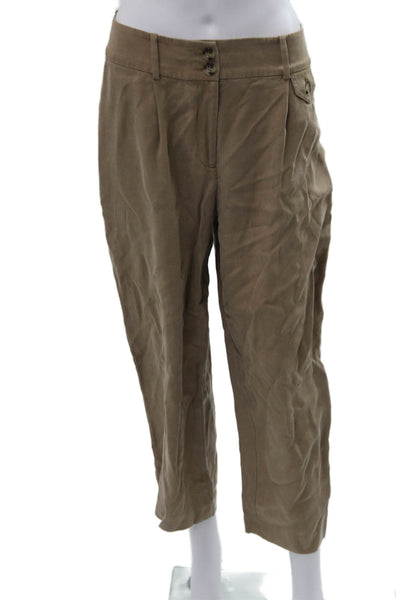 Club Monaco Women Cropped Khakis Beige Tencel Size 4