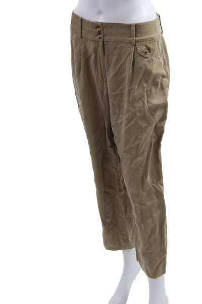 Club Monaco Women Cropped Khakis Beige Tencel Size 4