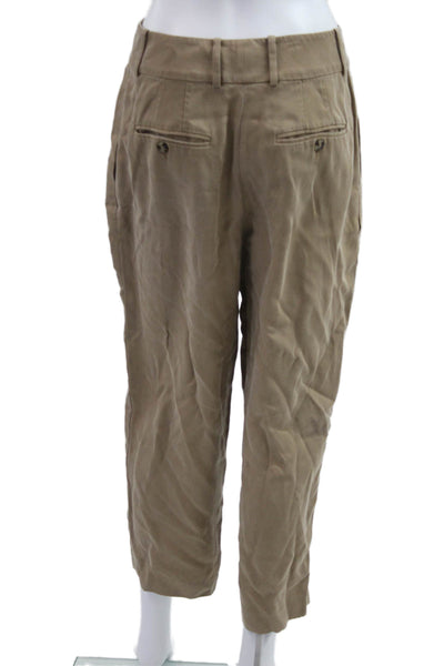 Club Monaco Women Cropped Khakis Beige Tencel Size 4