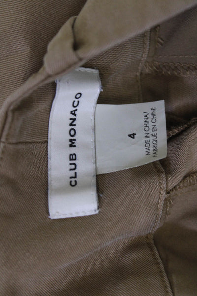 Club Monaco Women Cropped Khakis Beige Tencel Size 4