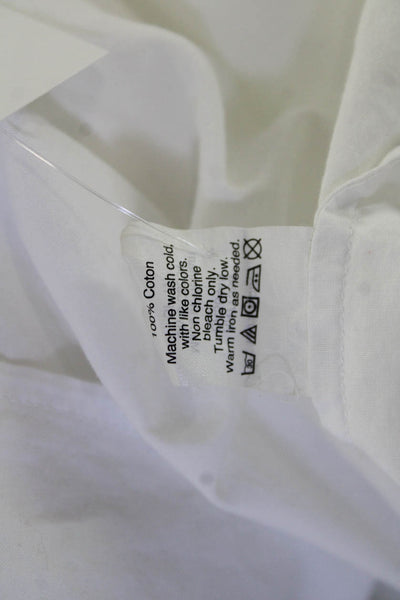 J Crew Women Tunic Button-Up White Cotton Collared Long Sleeve Size M