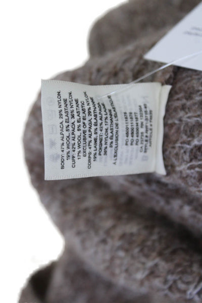 Babaton Unisex Brown V Neck Alpaca Wool Pullover Long Sleeve Size 2XS