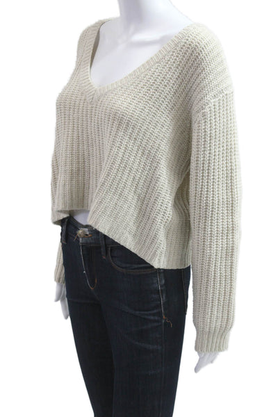 TNA Unisex Beige V Neck Pullover Sweater Long Sleeve Classic Size XS