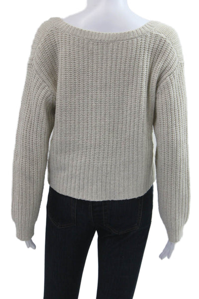TNA Unisex Beige V Neck Pullover Sweater Long Sleeve Classic Size XS