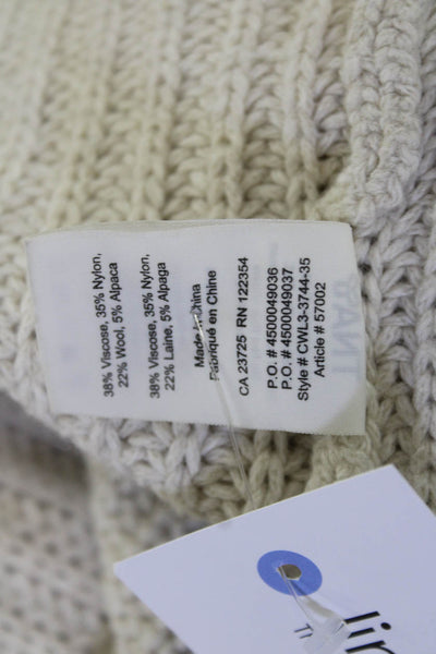TNA Unisex Beige V Neck Pullover Sweater Long Sleeve Classic Size XS