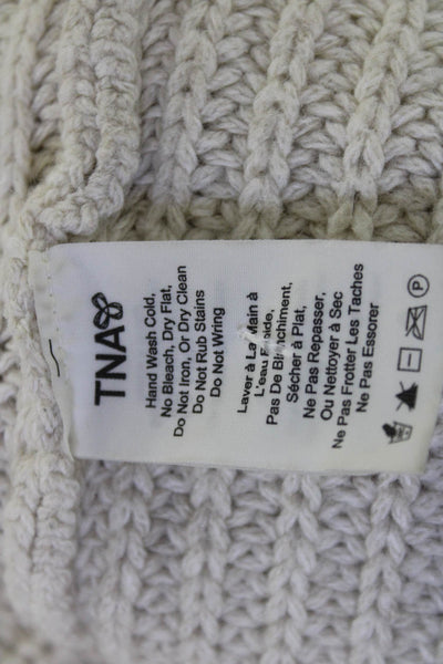 TNA Unisex Beige V Neck Pullover Sweater Long Sleeve Classic Size XS