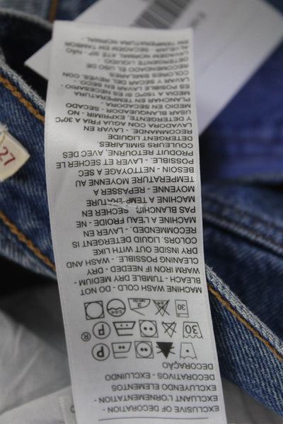 Levis Womens Ankle Cropped High Rise Blue Jeans 100% Cotton Size 27