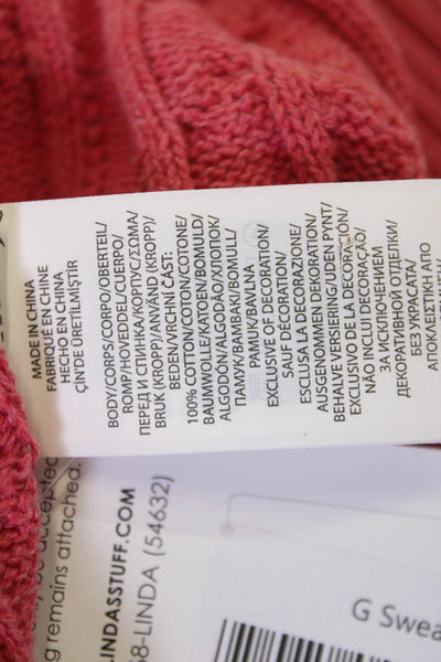 Polo Ralph Lauren Childrens Girls Cable Knit Sweater Coral Pink Cotton Size 8