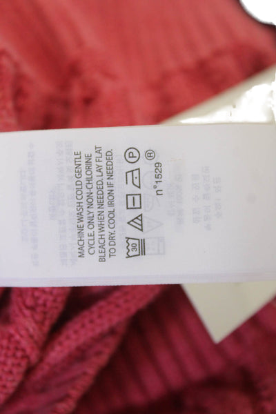 Polo Ralph Lauren Childrens Girls Cable Knit Sweater Coral Pink Cotton Size 8