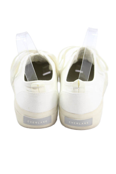 Everlane Unisex Adults Lace-Up Platform Casual Sneakers White Size 8