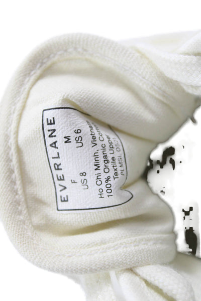 Everlane Unisex Adults Lace-Up Platform Casual Sneakers White Size 8
