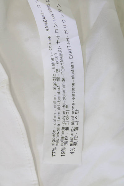 Zara Woman Womens White Crew Neck Long Sleeve Blouse Cotton Blend Size XS