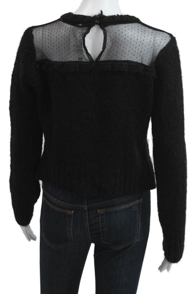 Zara Unisex Black Pullover Sweater Crew Neck Long Sleeve Size S