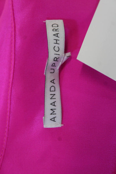 Amanda Uprichard Womens Silk V-Neck Tunic Pink 3/4 Sleeve Solid Size PP