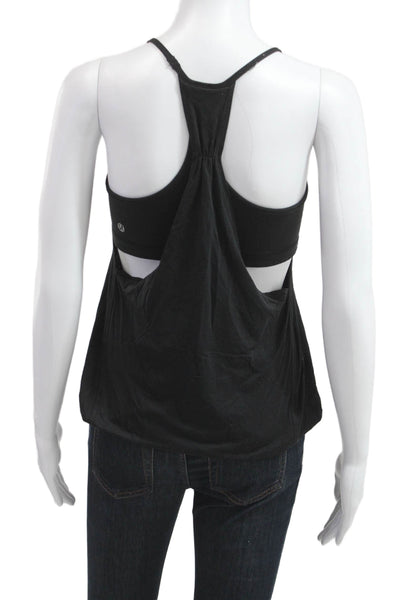 Lululemon Women Camisole Black Nylon Round Neck Sleeveless Size 6