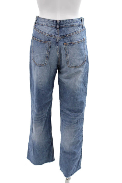 Zara Unisex Flared Wide Leg Jeans High Rise Blue Size 6