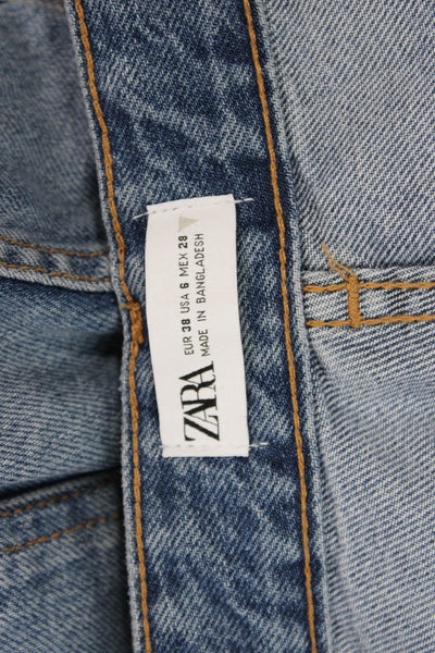 Zara Unisex Flared Wide Leg Jeans High Rise Blue Size 6