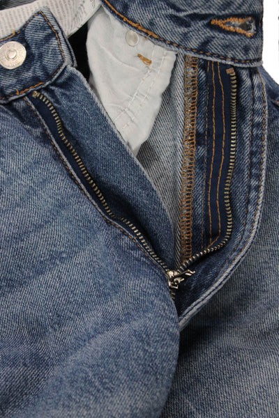 Zara Unisex Flared Wide Leg Jeans High Rise Blue Size 6