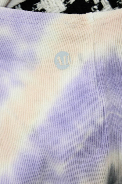 All Access Womens Cropped Tank Purple Cotton Spandex Sleeveless Crew Size S