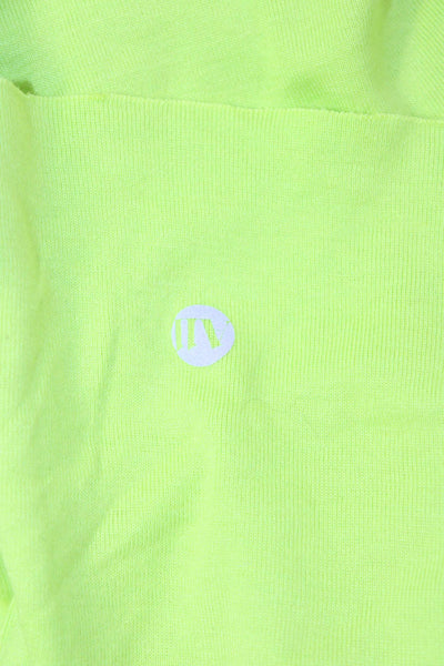 All Access Womens Cropped Yellow Crew Neck Short Sleeve T-Shirt Size S