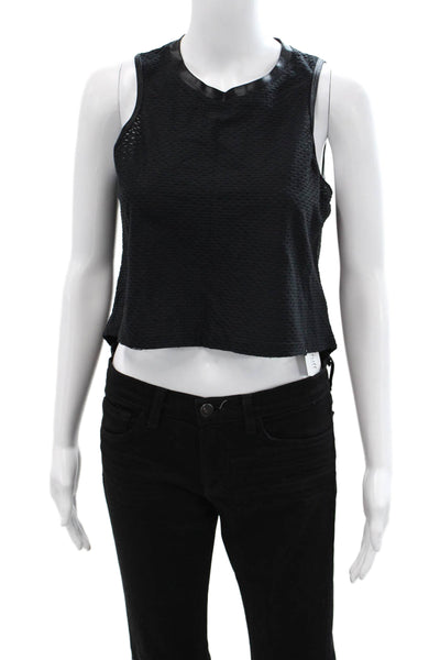 Koral Women Cropped Tank Black Sleeveless Size M