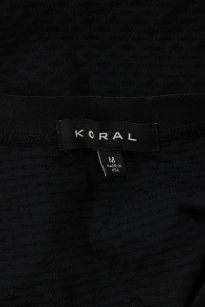 Koral Women Cropped Tank Black Sleeveless Size M