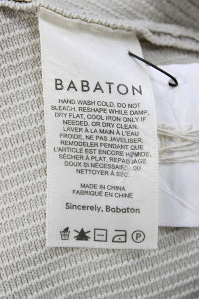 Babaton Women Cropped Sleeveless Tank Crew Neck Beige Nylon Elastane Size S