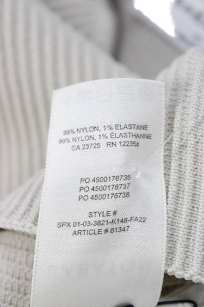 Babaton Women Cropped Sleeveless Tank Crew Neck Beige Nylon Elastane Size S