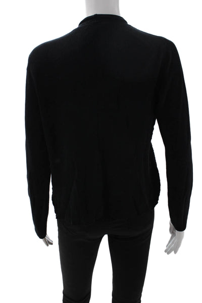 Eileen Fisher Unisex Black Silk Viscose Long Sleeve Sweaters Size M