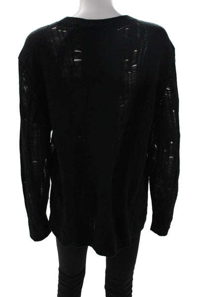 Adidas Unisex Grunge Pullover Sweater Black Crew Neck Long Sleeve Size M