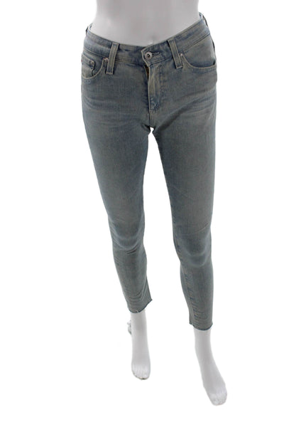 AG Women Ankle Skinny Gray Jeans Petite Size 24