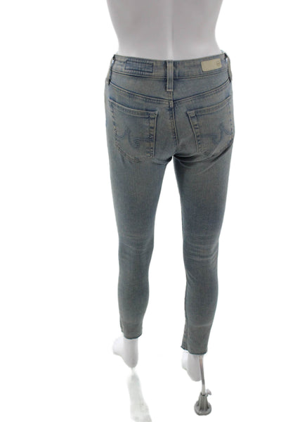 AG Women Ankle Skinny Gray Jeans Petite Size 24