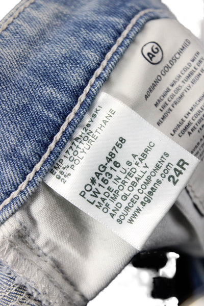 AG Women Ankle Skinny Gray Jeans Petite Size 24