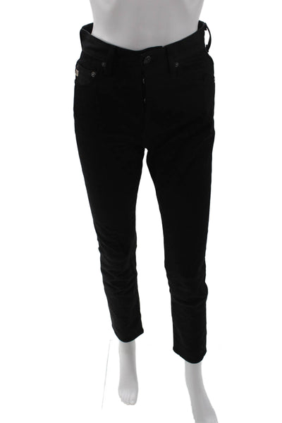 AG Womens Ankle Cropped Black Jeans Size 24