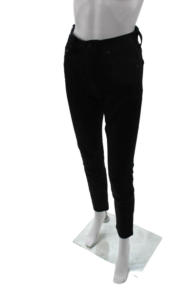 AG Womens Ankle Cropped Black Jeans Size 24