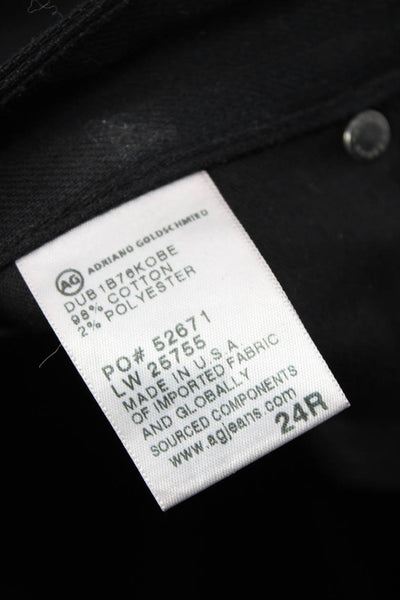 AG Womens Ankle Cropped Black Jeans Size 24