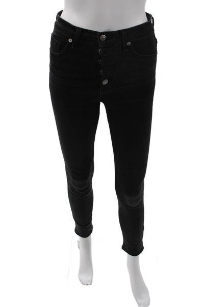 Veronica Beard Women Ankle Skinny Jeans Black Mid Rise Size 24