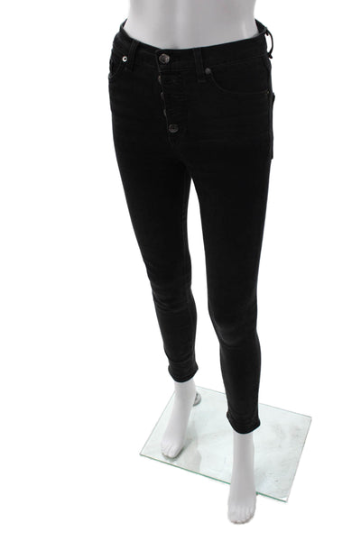 Veronica Beard Women Ankle Skinny Jeans Black Mid Rise Size 24
