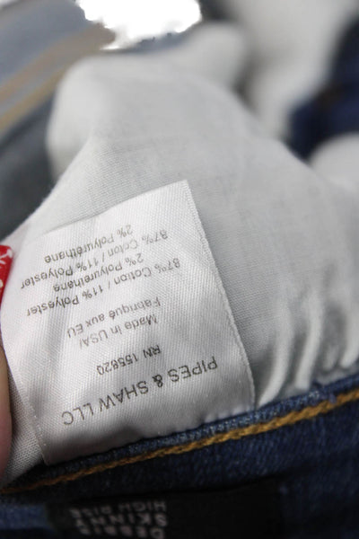 Veronica Beard Womens Skinny Ankle Jeans Dark Blue Mid Rise Button Size 24